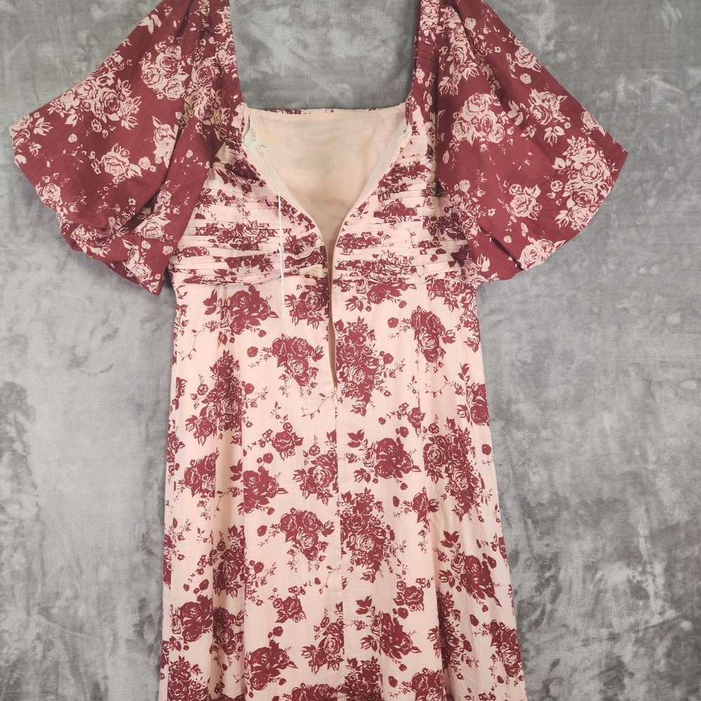 Anna Cate Aliana Maxi Dress Womens Size L Pink Floral Milkmaid Cottagecore NEW - Picture 5 of 13